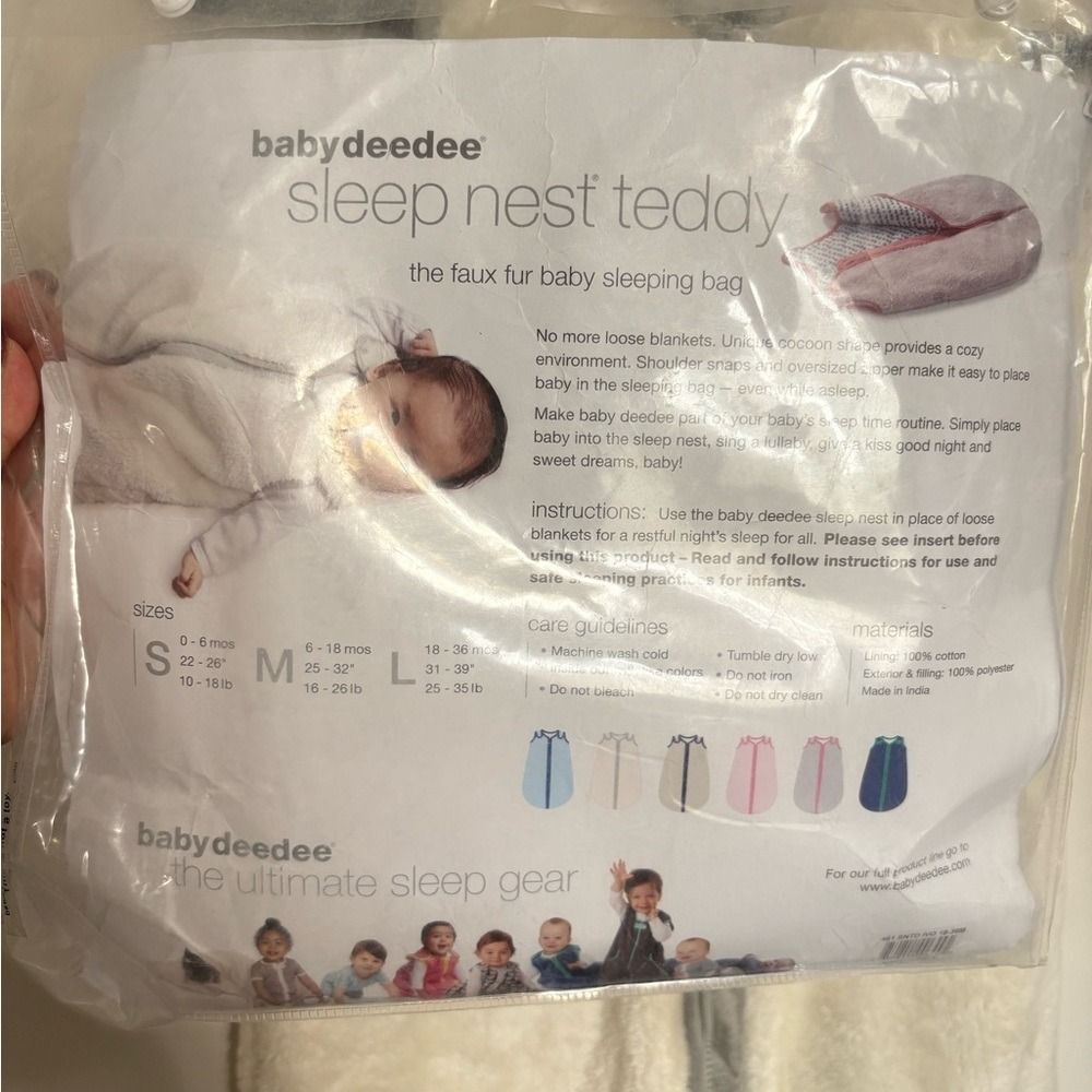 baby deedee Sleep Nest Teddy Kids Pajamas Sleep Sack - White and gray - Picture 8 of 8